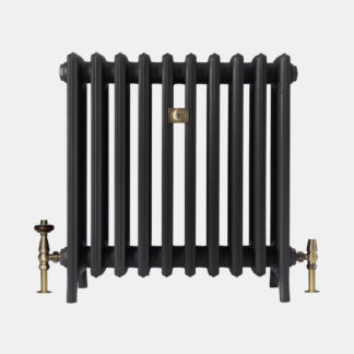 Grace 6 Column 26" cast iron bay window radiator in Matt Black finish